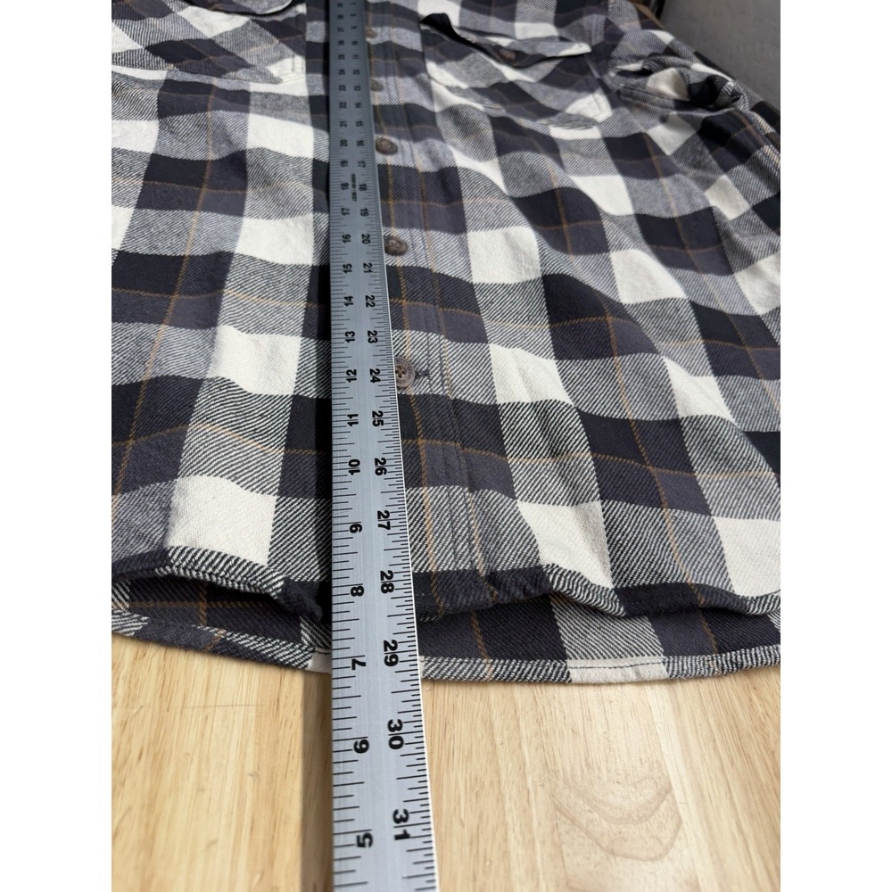 Duluth‎ Trading Co Untucked Black/White Plaid Flannel Shirt Men's XL Relaxed Fit - Picture 10 of 10